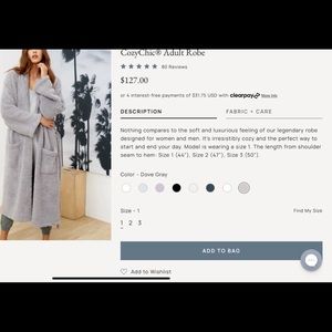 NWOT Barefoot Dreams Grey Robe